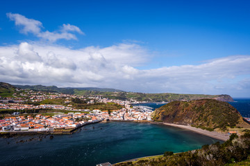Fototapeta na wymiar The beautiful town of Horta, in Faial Island, Azores