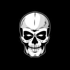 Skull on a black background.