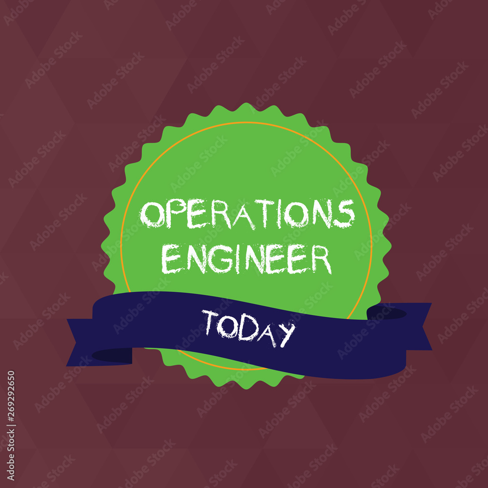 Poster writing note showing operations engineer. business concept for analyze and design operation that wil
