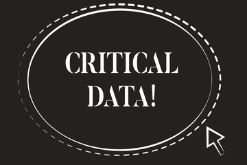 Conceptual hand writing showing Critical Data. Concept meaning elements of business processes and applications rely