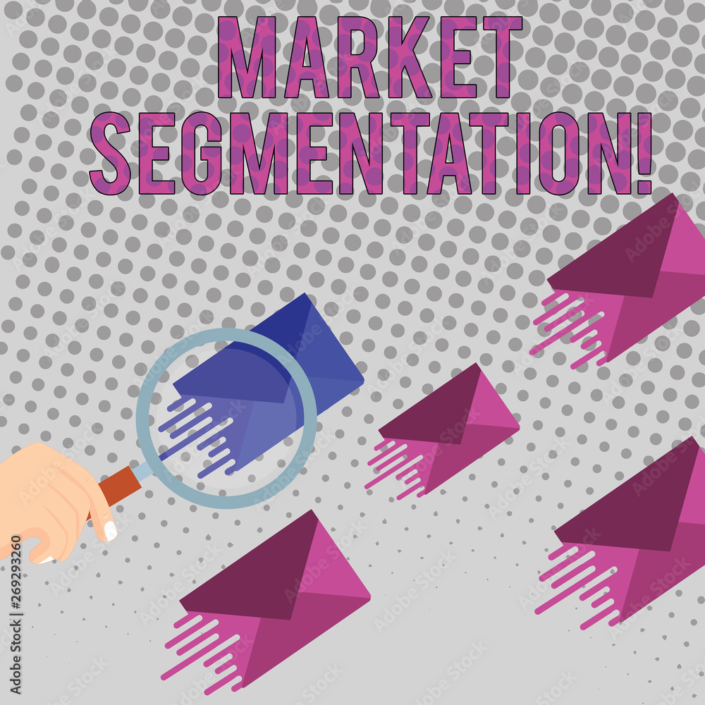 Poster conceptual hand writing showing market segmentation. concept meaning dividing a market of potential 