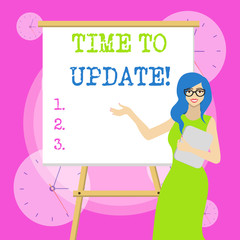 Conceptual hand writing showing Time To Update. Concept meaning this is right moment to make something more modern new