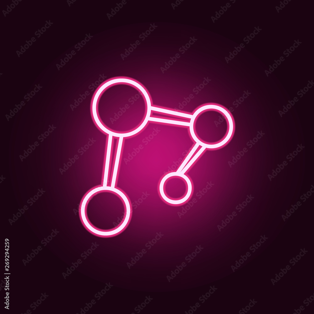 Poster molecules neon icon. elements of sciense set. simple icon for websites, web design, mobile app, info