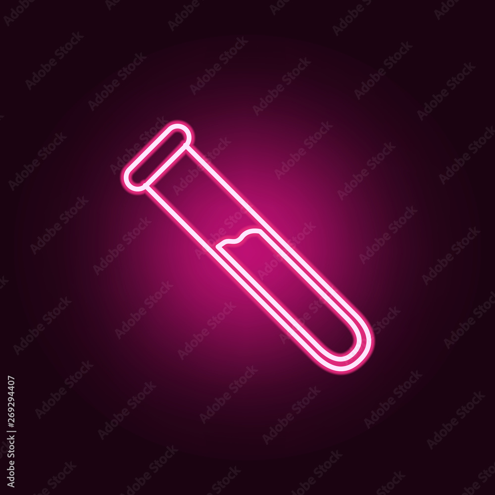 Poster vial neon icon. elements of sciense set. simple icon for websites, web design, mobile app, info grap