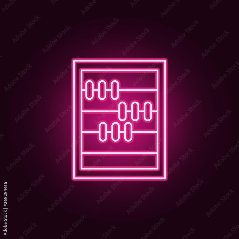Aufkleber school abacus line neon icon. elements of sciense set. simple icon for websites, web design, mobile 