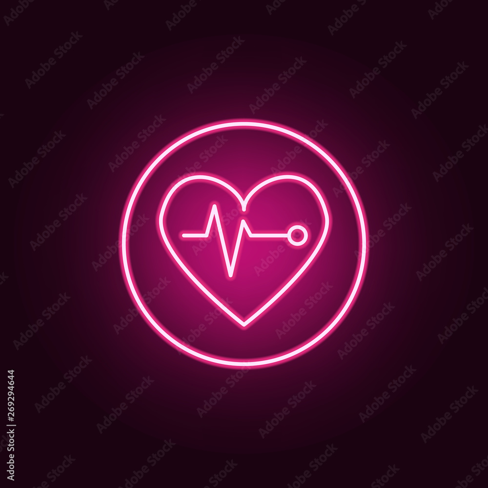 Poster palpitation neon icon. elements of sciense set. simple icon for websites, web design, mobile app, in