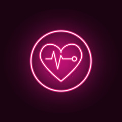 palpitation neon icon. Elements of Sciense set. Simple icon for websites, web design, mobile app, info graphics