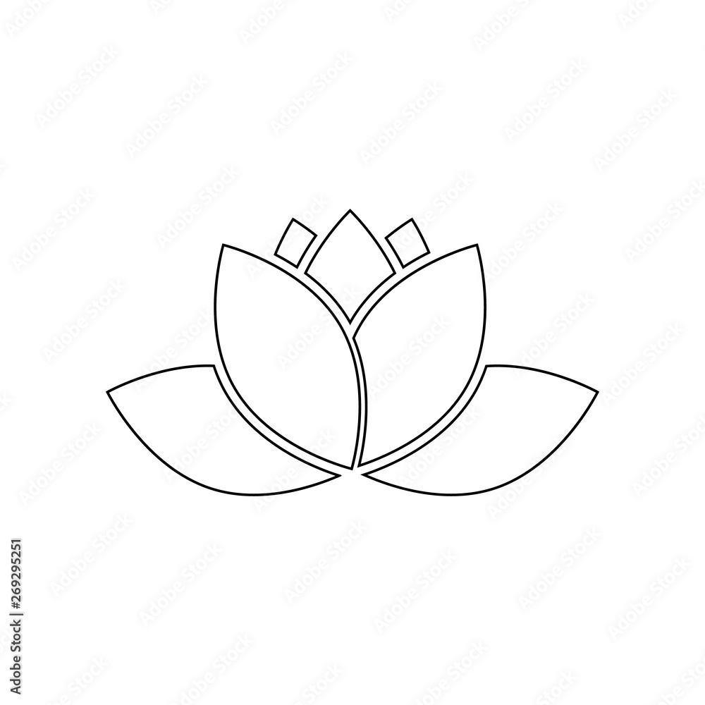 Poster lotus / lily flower icon. element of spa for mobile concept and web apps icon. outline, thin line ic