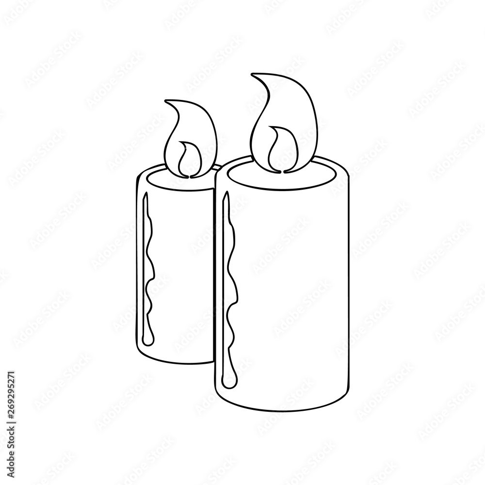 Poster spa salon candles icon. element of spa for mobile concept and web apps icon. outline, thin line icon