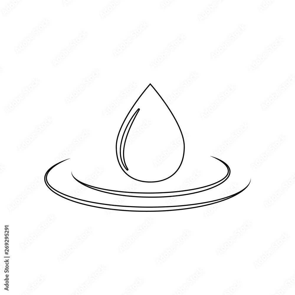 Poster oil drop icon. element of spa for mobile concept and web apps icon. outline, thin line icon for webs