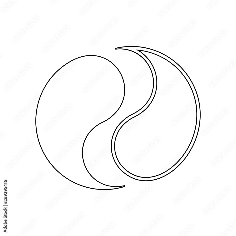 Poster yin yang sign icon. element of spa for mobile concept and web apps icon. outline, thin line icon for