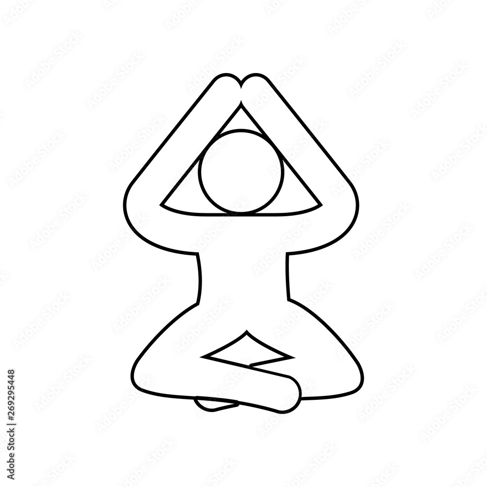 Poster silhouette of a meditating person icon. element of spa for mobile concept and web apps icon. outline