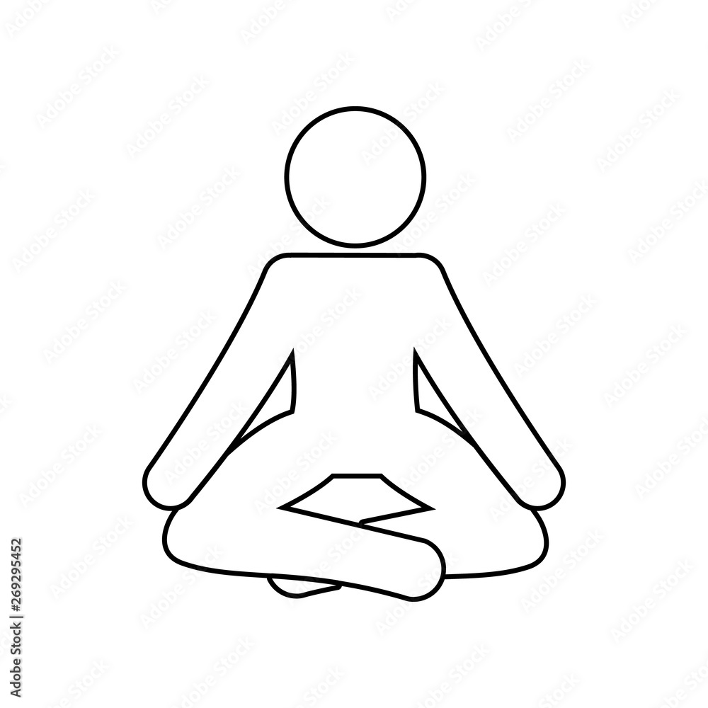 Poster silhouette of a meditating person icon. element of spa for mobile concept and web apps icon. outline