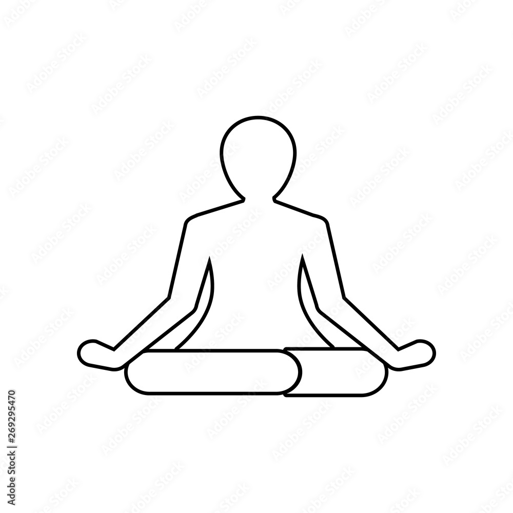Poster silhouette of a meditating person icon. element of spa for mobile concept and web apps icon. outline