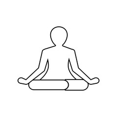 silhouette of a meditating person icon. Element of Spa for mobile concept and web apps icon. Outline, thin line icon for website design and development, app development