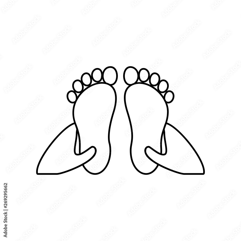 Poster foot massage icon. element of spa for mobile concept and web apps icon. outline, thin line icon for 
