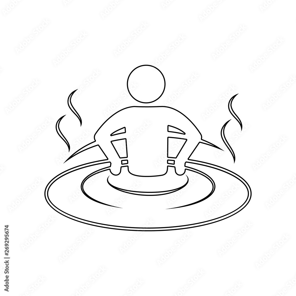 Poster relaxation in the bathtub icon. element of spa for mobile concept and web apps icon. outline, thin l