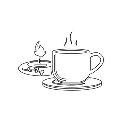 cup of tea and candle in spa icon. Element of Spa for mobile concept and web apps icon. Outline, thin line icon for website design and development, app development