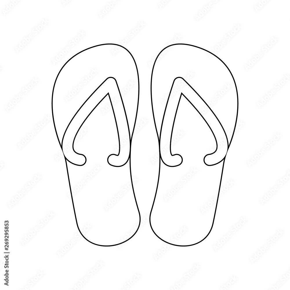 Poster beach slippers icon. element of spa for mobile concept and web apps icon. outline, thin line icon fo