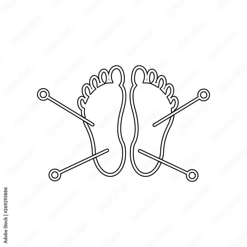 Poster acupuncture of the foot icon. element of spa for mobile concept and web apps icon. outline, thin lin