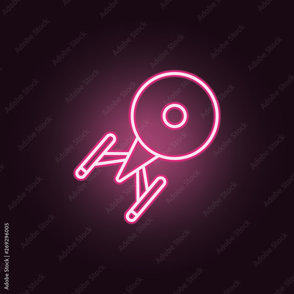 Poster ufo neon icon. elements of space set. simple icon for websites, web design, mobile app, info graphic