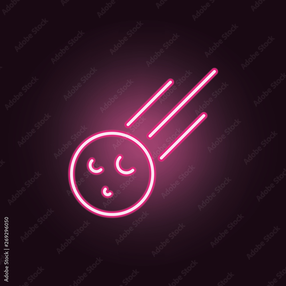 Aufkleber meteorite neon icon. elements of space set. simple icon for websites, web design, mobile app, info g