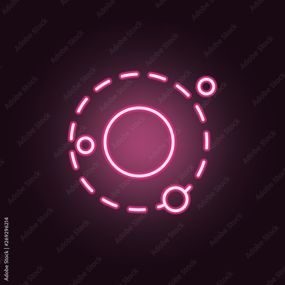 Poster galaxy neon icon. elements of space set. simple icon for websites, web design, mobile app, info grap