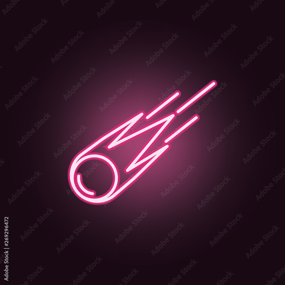 Poster comet neon icon. elements of space set. simple icon for websites, web design, mobile app, info graph