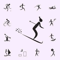 skiing icon. Elements of sportsman icon. Premium quality graphic design icon. Signs and symbols collection icon for websites, web design, mobile app on white background