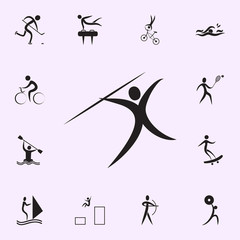 javelin-throwing icon. Elements of sportsman icon. Premium quality graphic design icon. Signs and symbols collection icon for websites, web design, mobile app on white background
