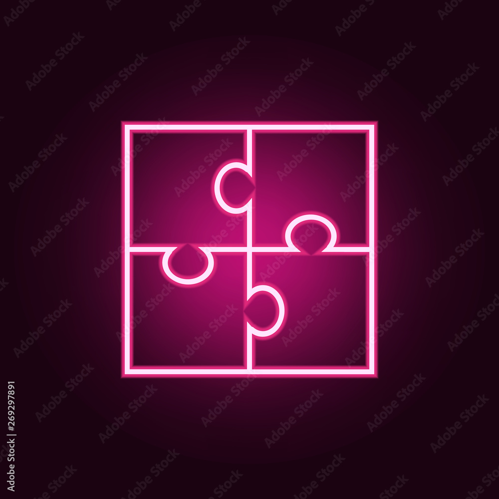 Aufkleber puzzle neon icon. elements of team work set. simple icon for websites, web design, mobile app, info 