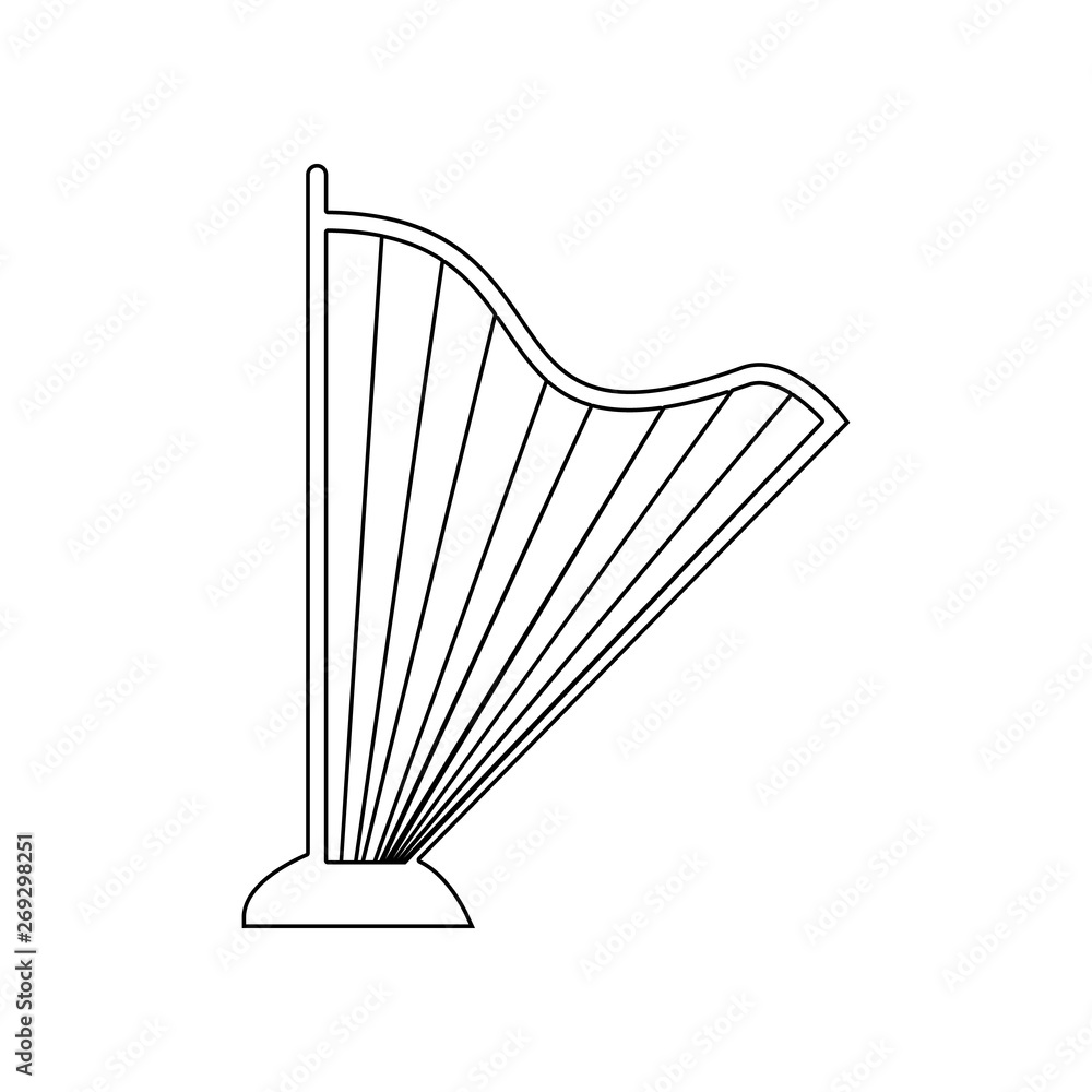 Poster harp icon. element of theatre for mobile concept and web apps icon. outline, thin line icon for webs