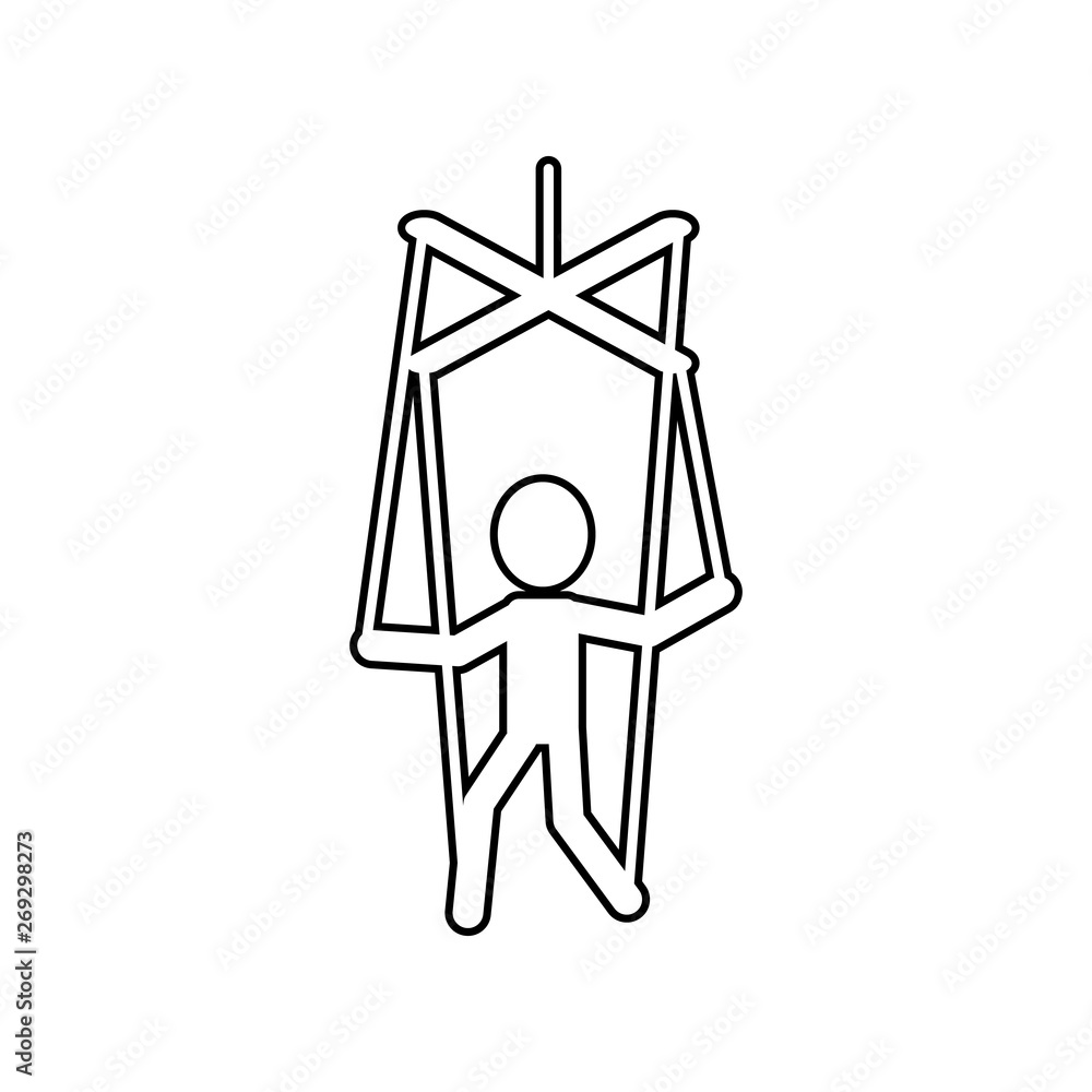 Poster puppet icon. element of theatre for mobile concept and web apps icon. outline, thin line icon for we