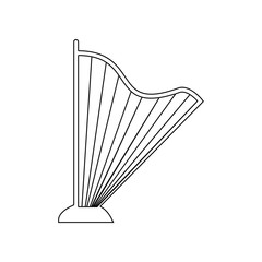 harp icon. Element of Theatre for mobile concept and web apps icon. Outline, thin line icon for website design and development, app development