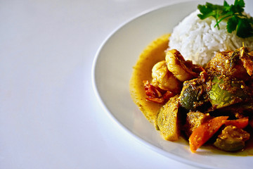 Rice with Green Curry shrimp 