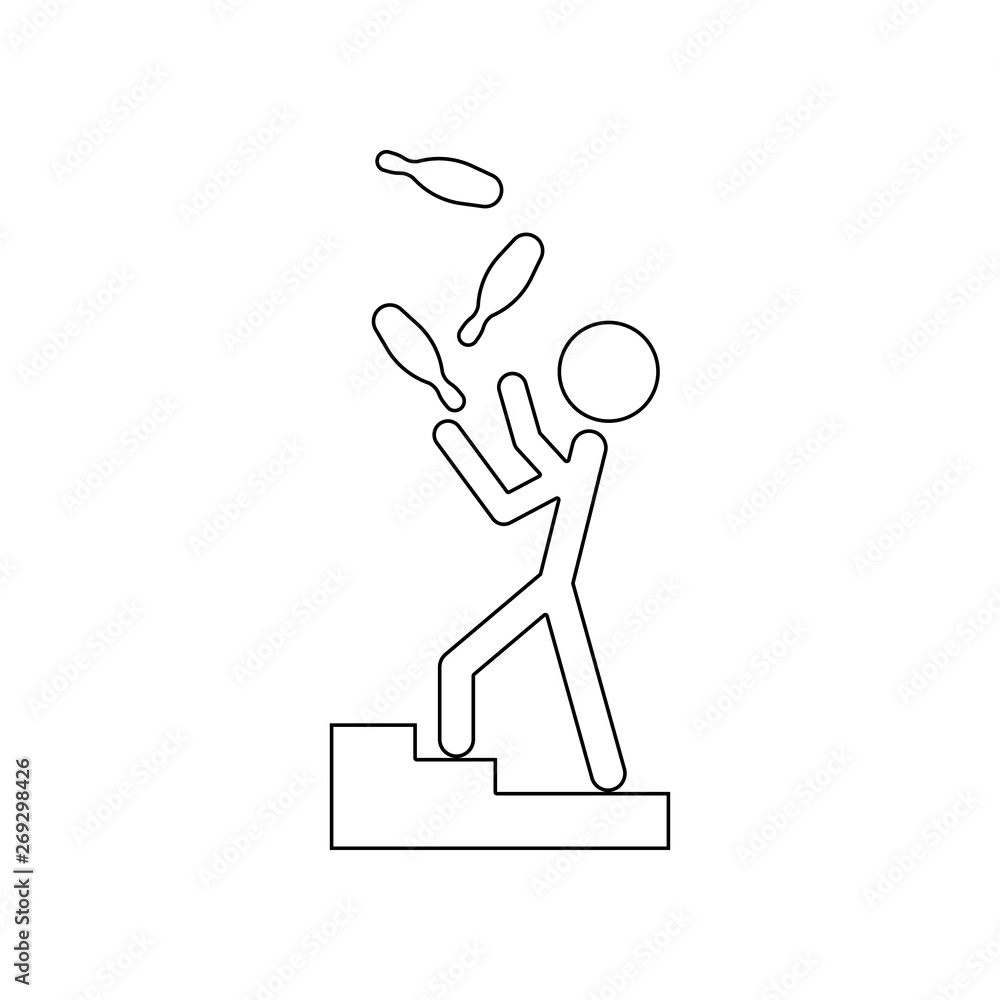 Aufkleber juggler icon. element of theatre for mobile concept and web apps icon. outline, thin line icon for w