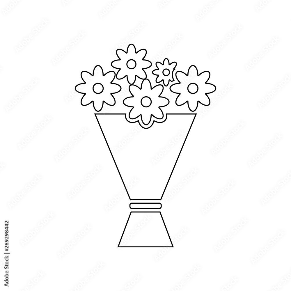 Poster bouquet of flowers icon. element of theatre for mobile concept and web apps icon. outline, thin line