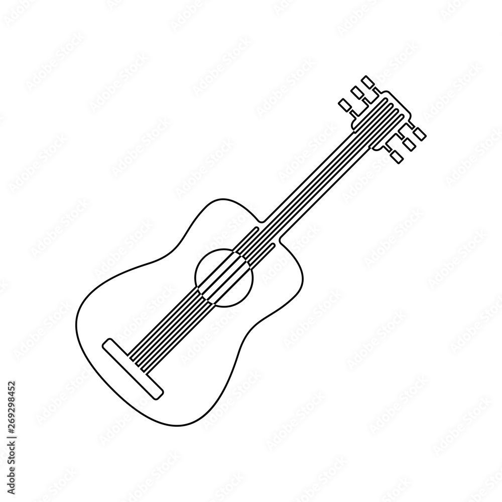 Poster guitar icon. element of theatre for mobile concept and web apps icon. outline, thin line icon for we