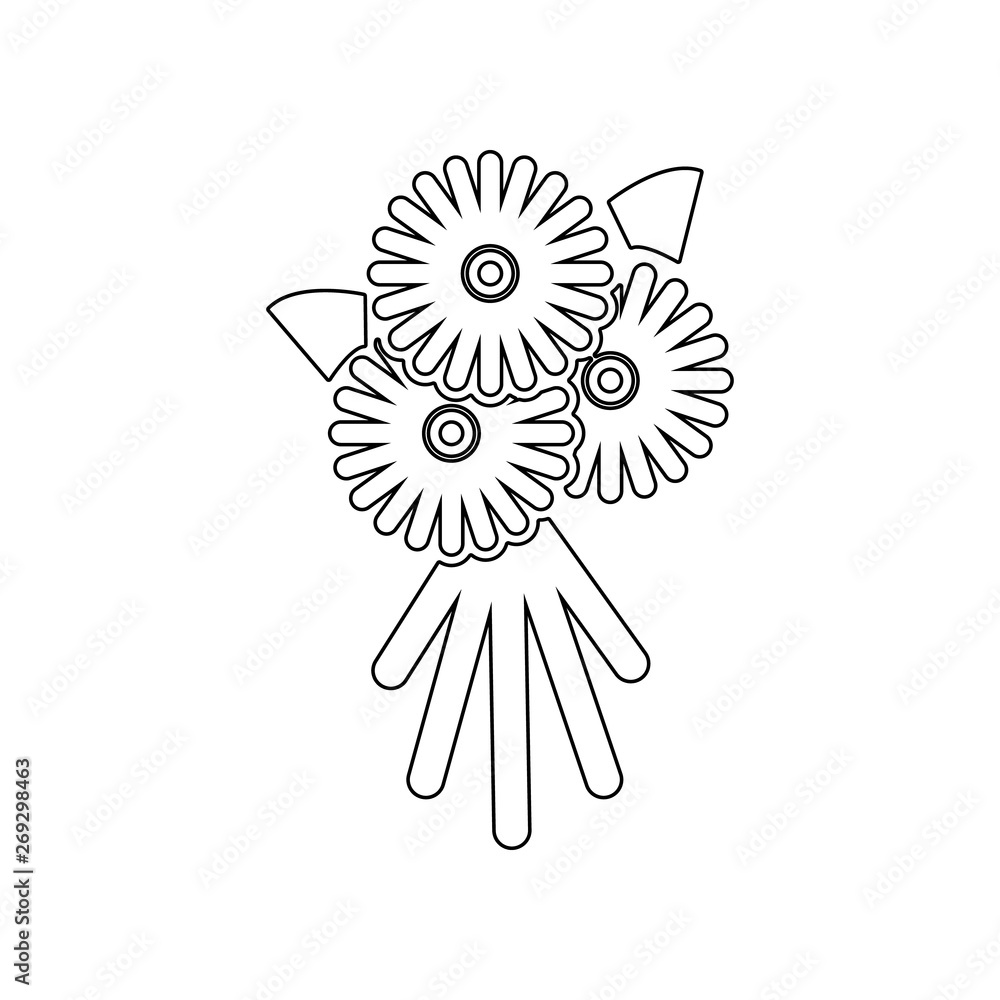 Poster bouquet of flowers icon. element of theatre for mobile concept and web apps icon. outline, thin line