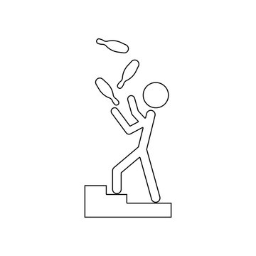 recommend clip art: juggler icon. Element of Theatre for mobile concept and web apps icon. Outline, thin line icon for website design and development, app development