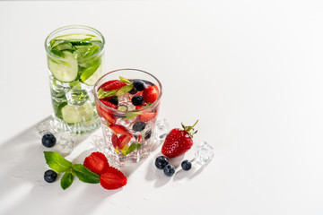 detox smoothies of fresh fruits and vegetables