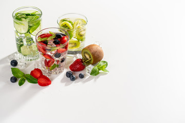detox smoothies of fresh fruits and vegetables