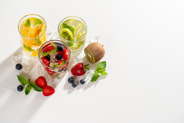 detox smoothies of fresh fruits and vegetables