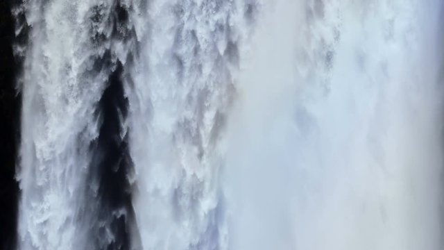 Sk&oacute;gafoss Waterfall close-up view of texture making by water