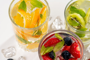 detox smoothies of fresh fruits and vegetables