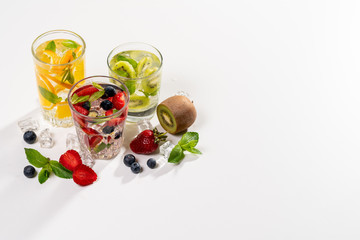 detox smoothies of fresh fruits and vegetables