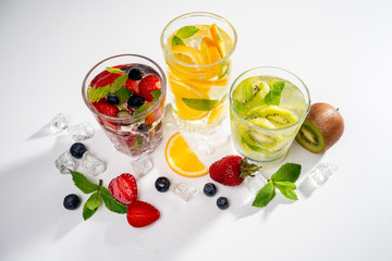 detox smoothies of fresh fruits and vegetables