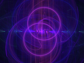 Purple Fractal Background Image, Illustration - Repeating symmetrical circles, offset circular geometry. Recursive abstract symmetrical patterns with rectangles on each side