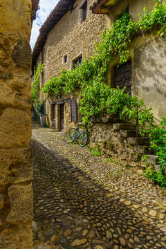 Alley in the medieval village Perouges