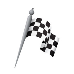 Realistic Checkered Racing Flag. Vector - Illustration.